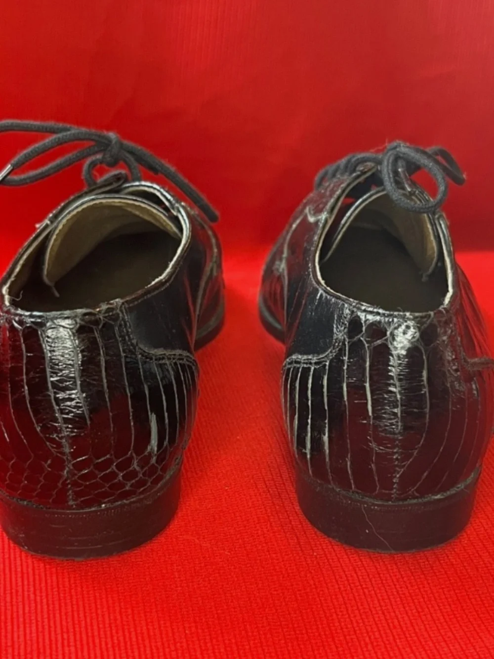 Vintage 90's Stacey Adams Children's Lace Up Oxford Snake Skin Dress Shoes